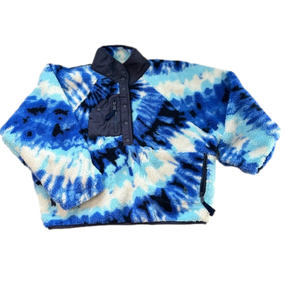 NWT Free People Movement Rocky Ridge Fleece Pullover Jacket Ocean Tie Dye Combo - Picture 10 of 13